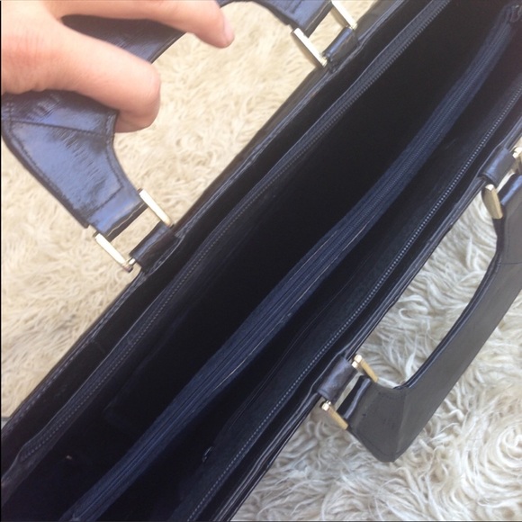 Eel skin business briefcase/ laptop - Black - Picture 4 of 8